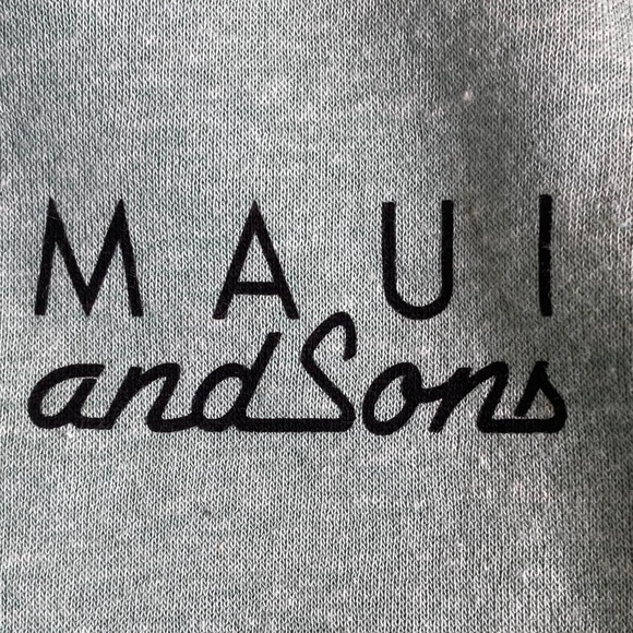 NEW! MAUI & SONS Large L Lrg Cookie Logo Mens Hoodie Sage Green - Picture 5 of 9